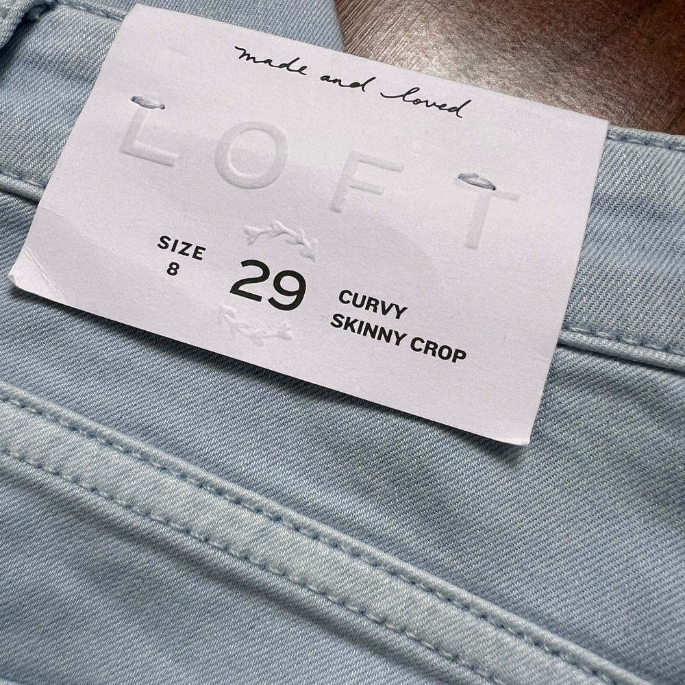 NWT Loft Women's Skinny Crop Jeans Size 8
